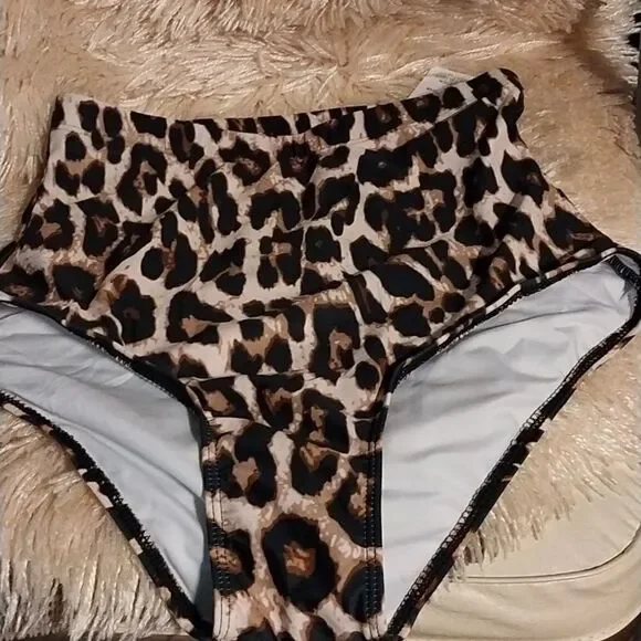 Jusfitsu High Waisted Bikini Bottom for Women Tummy Control Swimsuits NWT Size M - Picture 6 of 9